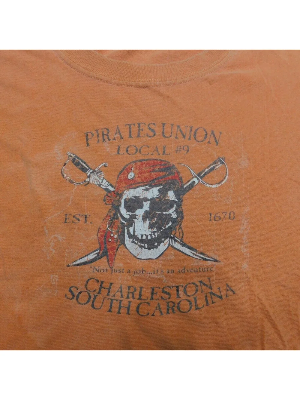 Comfort Colors Youth M Pirates Union Local 9 Charleston South Carolina Shirt Ora